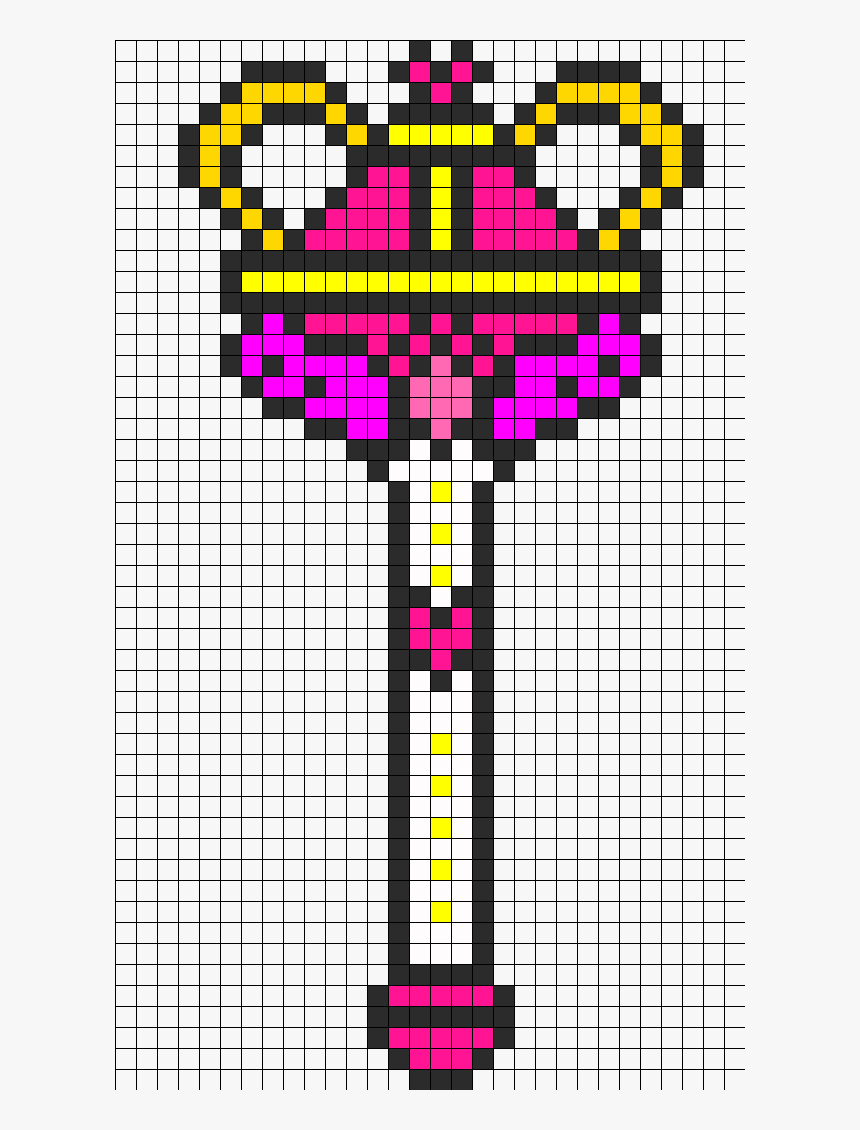 Sailor Moon Wand Perler Bead Pattern / Bead Sprite - セーラームーン アイロン ビーズ 図案, HD Png Download, Free Download