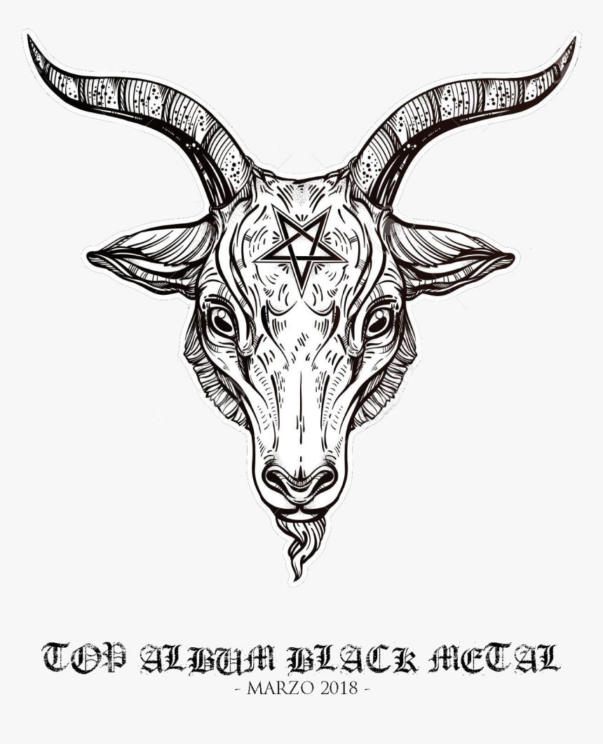 Demon Goat Head - Satanic Goat Head Drawing, HD Png Download, Free Download