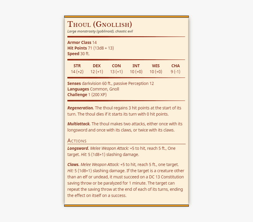 Sorcerer 5e Stat Block, HD Png Download, Free Download