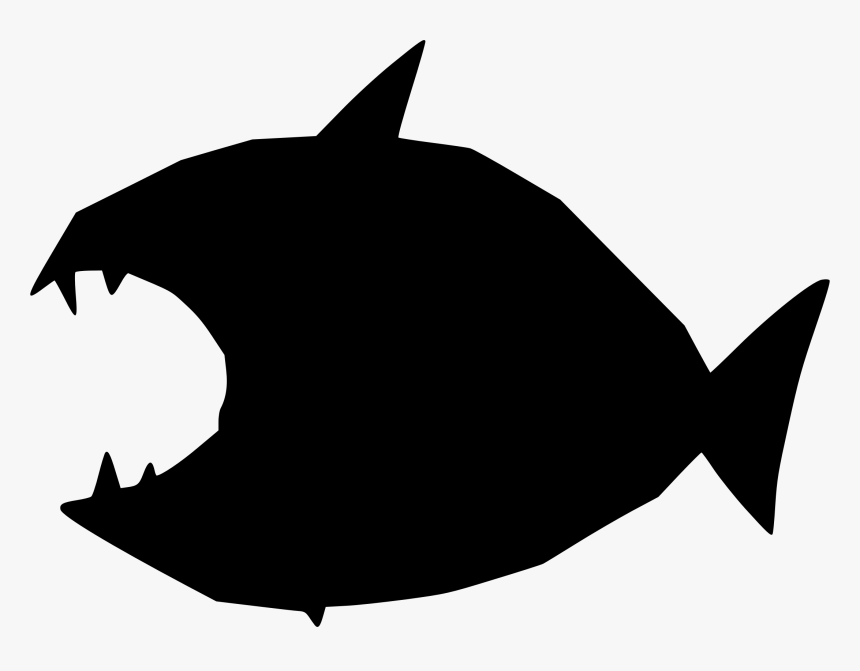 Shark,silhouette,whales Dolphins And Porpoises - Piranha Silhouette Png, Transparent Png, Free Download