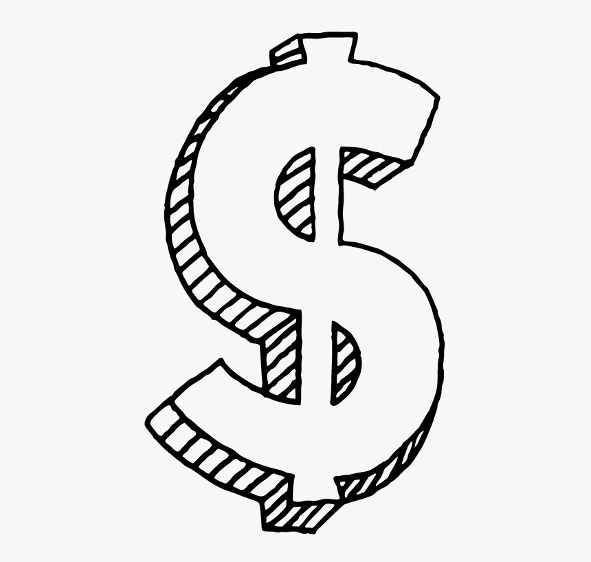 Dollar Sign Doodle Png Clipart , Png Download - Dollar Sign Drawing Transparent Background, Png Download, Free Download