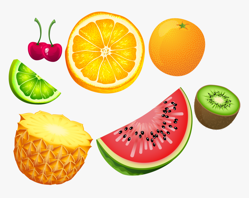 Summer Vector Citrus Material Tropical Euclidean Fruit - Fruit Vector Png, Transparent Png, Free Download