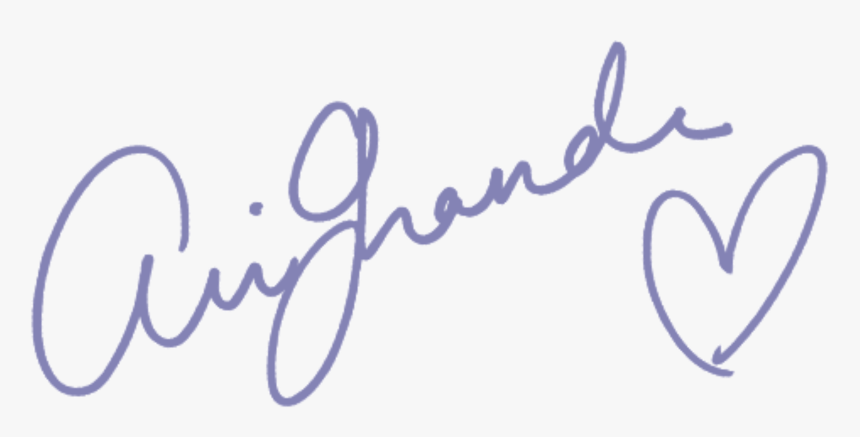 Ariana Grande Arianagrande Purple Signature Heart Tumbl - Calligraphy, HD Png Download, Free Download