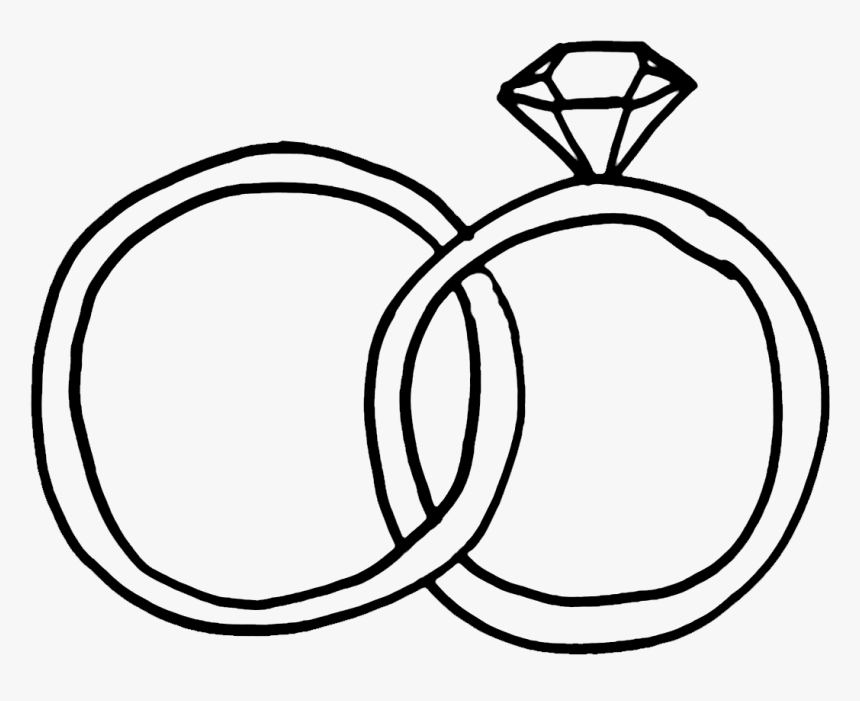 Wedding Ring Symbol Clip Art - Wedding Ring Drawing Png, Transparent Png, Free Download