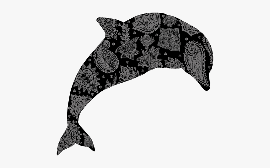 Floral Pattern Dolphin - Henna Dolphin, HD Png Download, Free Download