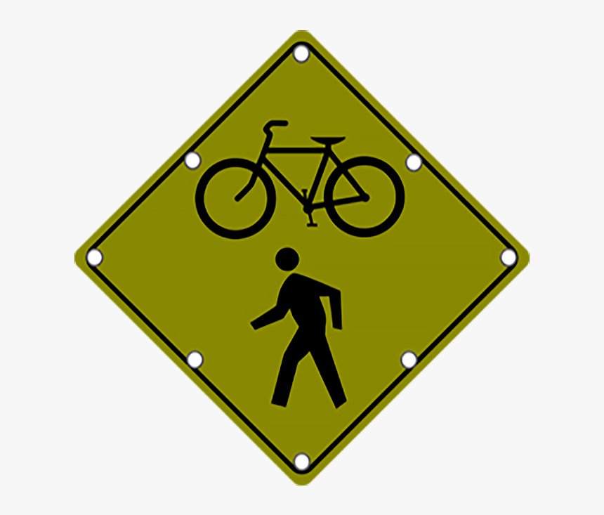 Ts40 Flashing Bike And Pedestrian Crossing Sign Night - Bicycle Pedestrian Crossing Sign, HD Png Download, Free Download