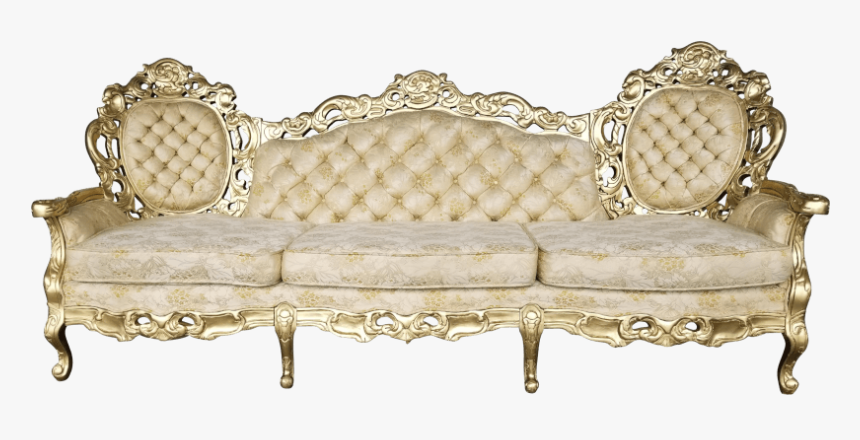 Baroque Cream & Gold Tufted Sofa - Sofa Gold Png, Transparent Png, Free Download