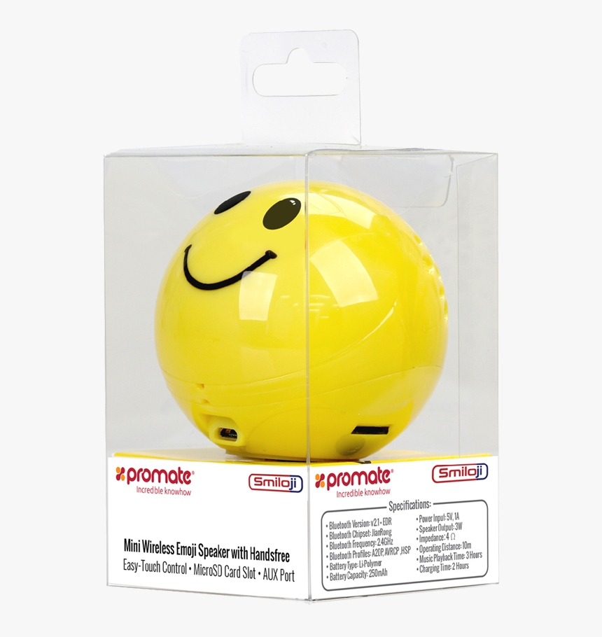 Promate Smiloji Cool Emoji Bluetooth Speaker Yellow - Smiley, HD Png Download, Free Download