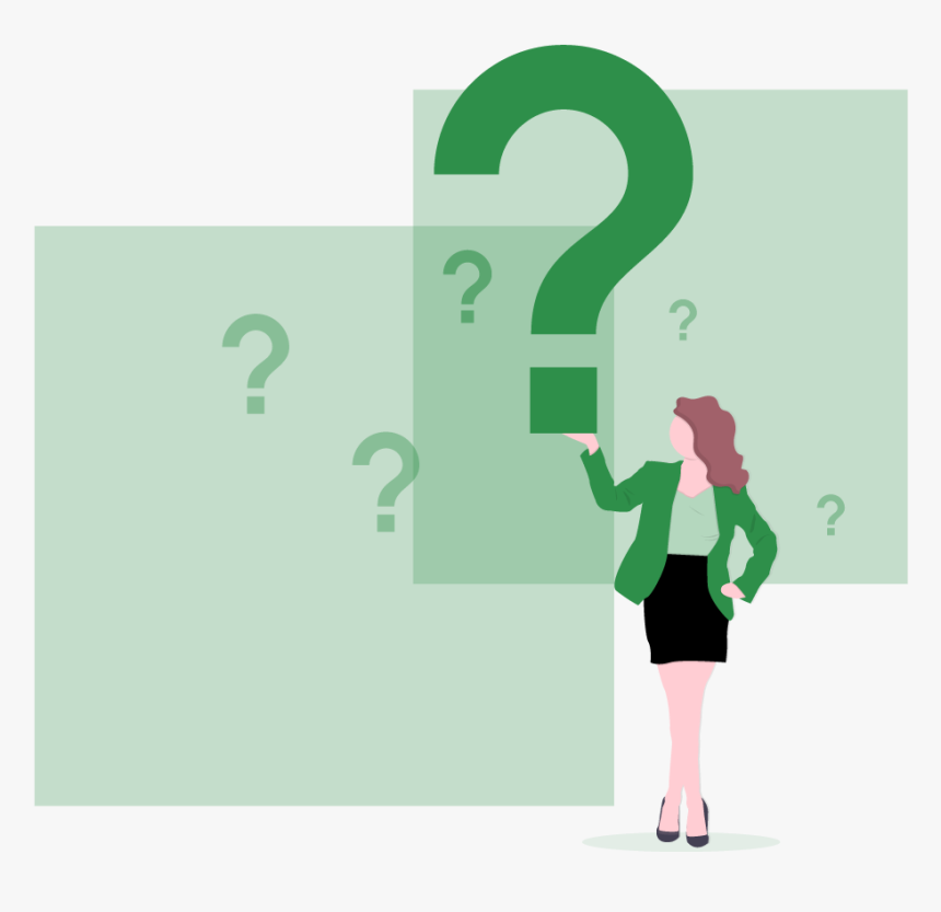 Women Holding A Question Mark With Multiple Smaller - Illustration, HD Png Download, Free Download