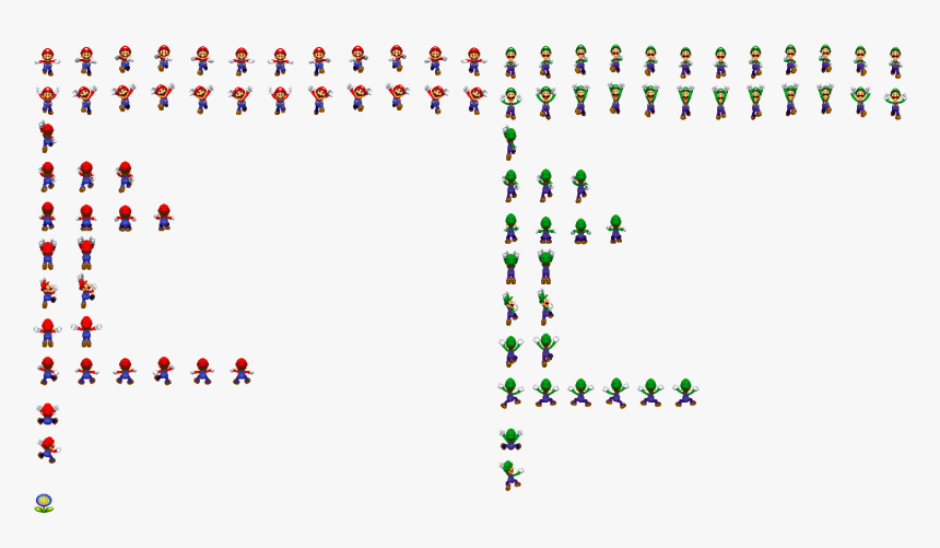 The Entire Spritesheet - Mario And Luigi Dream Team Mario Sprite, HD Png Download, Free Download