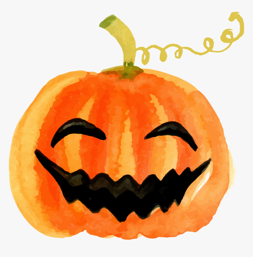 Clip Art Pumpkin Calabaza Jack O - Jack O Lantern Watercolor, HD Png Download, Free Download