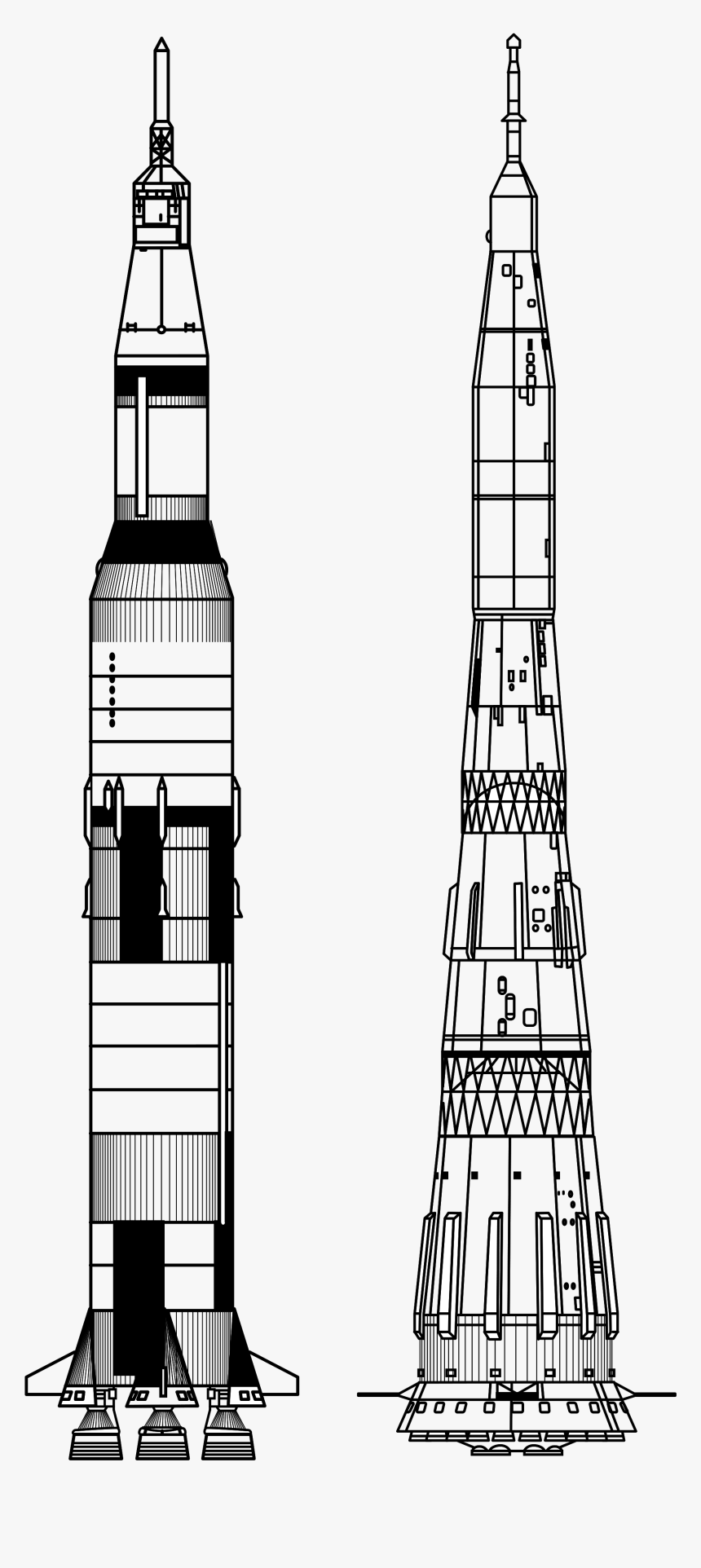 Apollo 11 Rocket Drawing, HD Png Download, Free Download