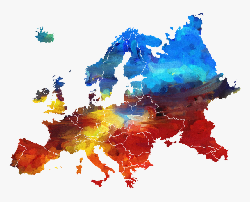 Europe, Continent, World, Colorful, Color, Painted - Europe Map, HD Png Download, Free Download