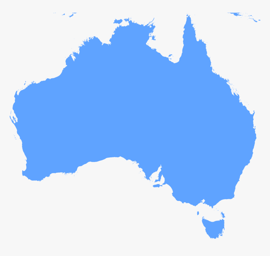 Continent Outline Clipart - Map Of Australia Blue, HD Png Download, Free Download