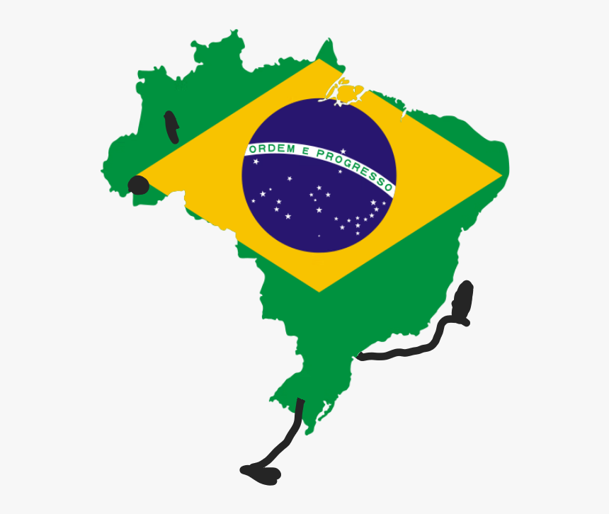 Brazil Flag Continent , Png Download - Brazil Flag Country Shape, Transparent Png, Free Download