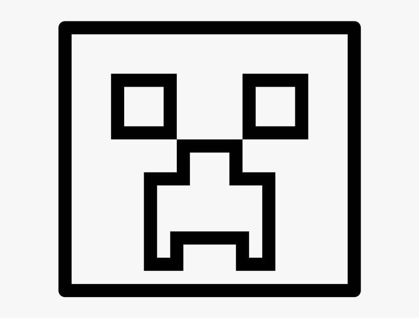 Transparent Minecraft Creeper Clipart - Minecraft Creeper Black And White, HD Png Download, Free Download