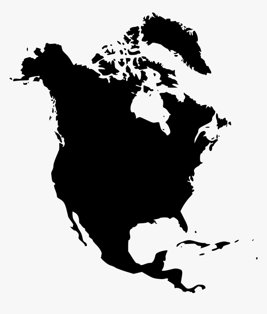 United States Canada Haiti Earth Geography Of North - Black North America Outline, HD Png Download, Free Download