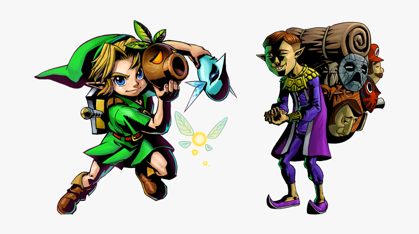 Majoras Mask Salesman Link Illustration - Happy Mask Salesman, HD Png Download, Free Download