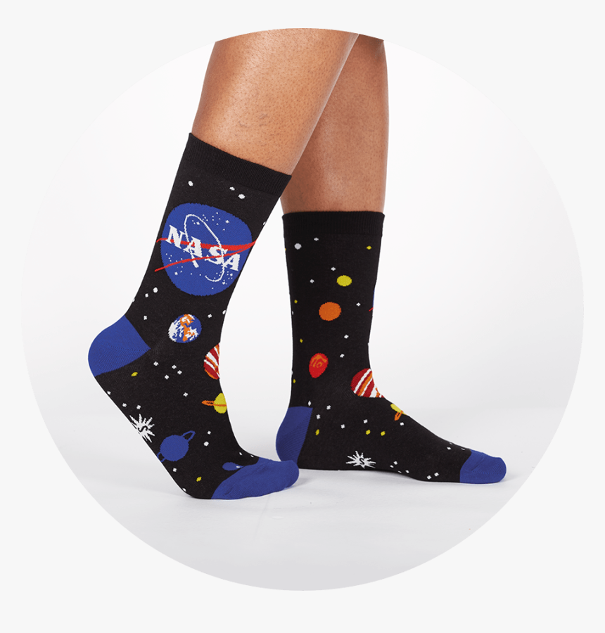 Black Crew Socks Featuring Planets And Stars Surround - Nasa, HD Png Download, Free Download