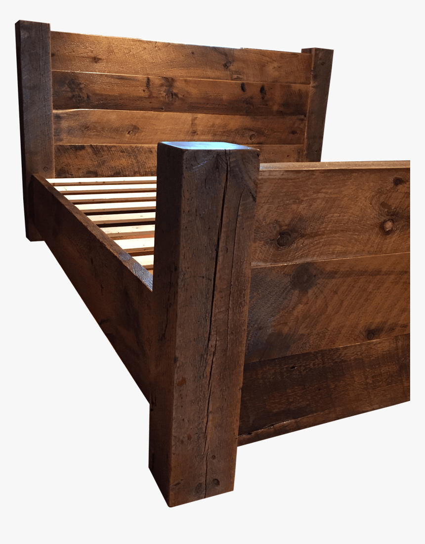 Chandos Reclaimed Barn Wood And Beam Platform Bed - Post And Beam Bed, HD Png Download, Free Download