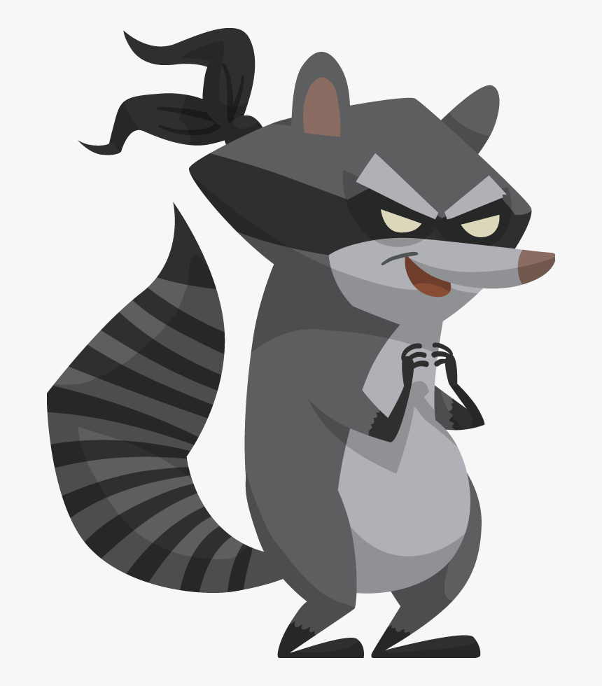 Transparent Raccoon Clipart - Raccoon Bandit Cartoon, HD Png Download, Free Download