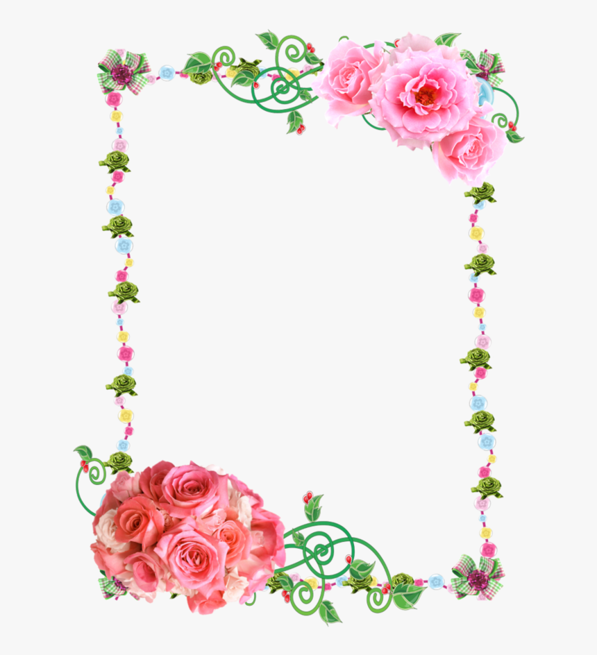 Flowers Photo Frame Png - Roses Frame Png, Transparent Png, Free Download