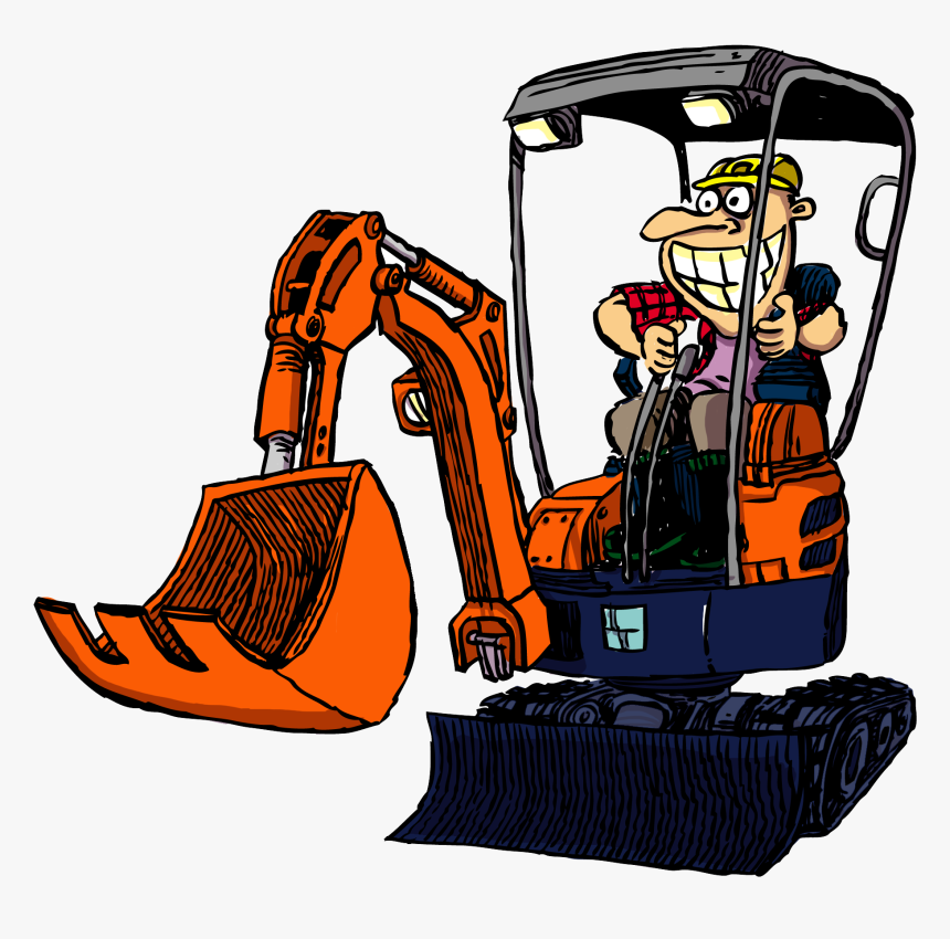 Cartoon Excavator Operator Clipart , Png Download - Cartoon Image Of Excavator, Transparent Png, Free Download