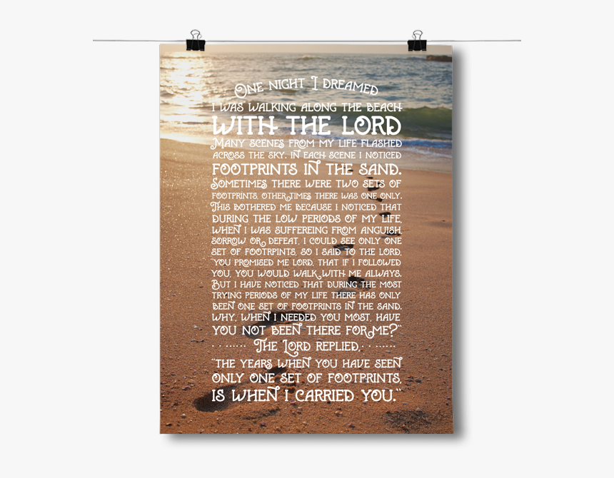 Footprints In The Sand - Poster, HD Png Download - kindpng