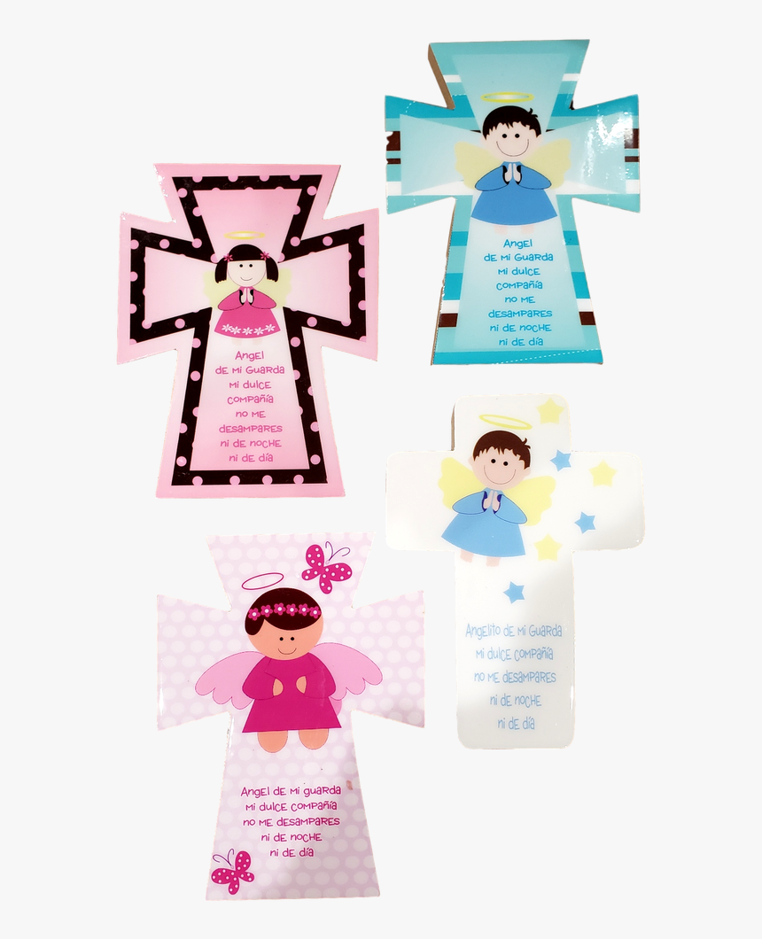 Religious Cross Wooden For Children Angel De Mi Guardia - Cartoon, HD Png Download, Free Download