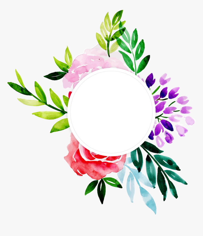 Watercolor Floral Frame Background, HD Png Download, Free Download