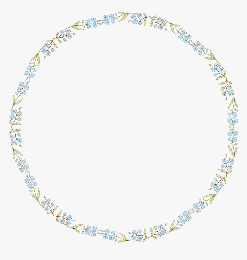 Blue Flowers Frame Clip Arts - Circle Flower Frame Png, Transparent Png, Free Download