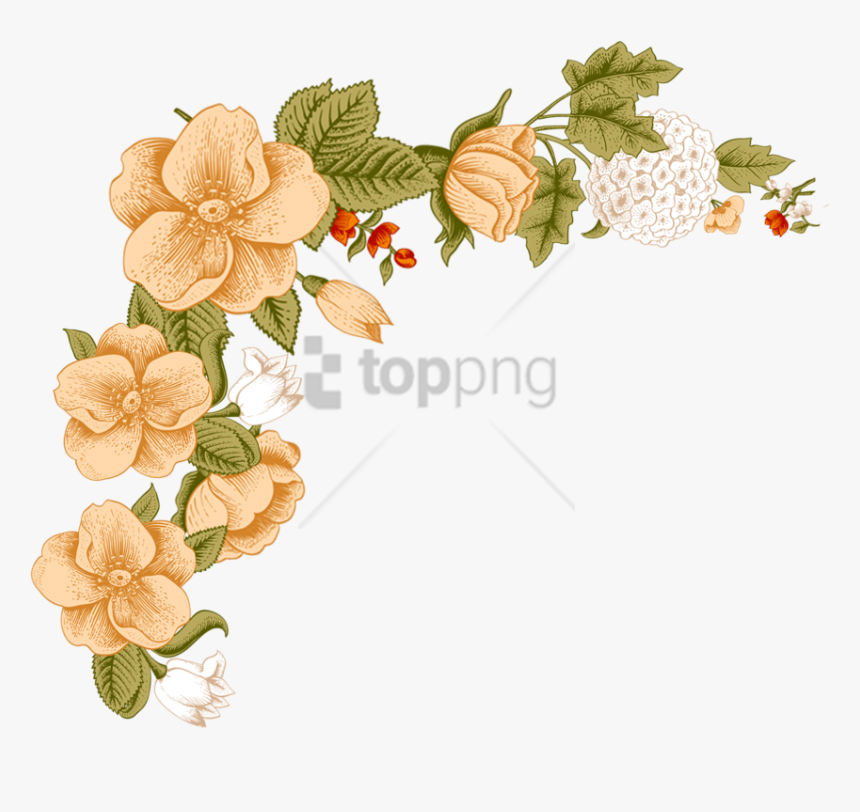 Floral Photo Frame Png - Floral Border Design Png, Transparent Png, Free Download
