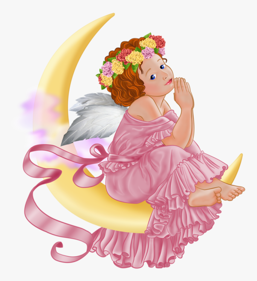 Angel Clipart Pink - Pink Christening Angel Png, Transparent Png, Free Download