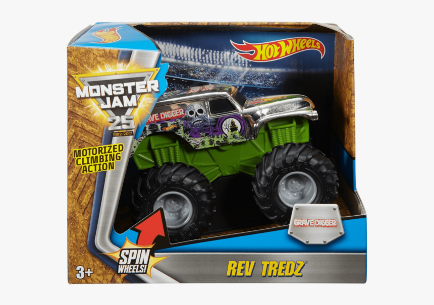 Hot Wheels Monster Jam Rev Tredz Grave Digger - Hot Wheels Monster Jam Autot, HD Png Download, Free Download