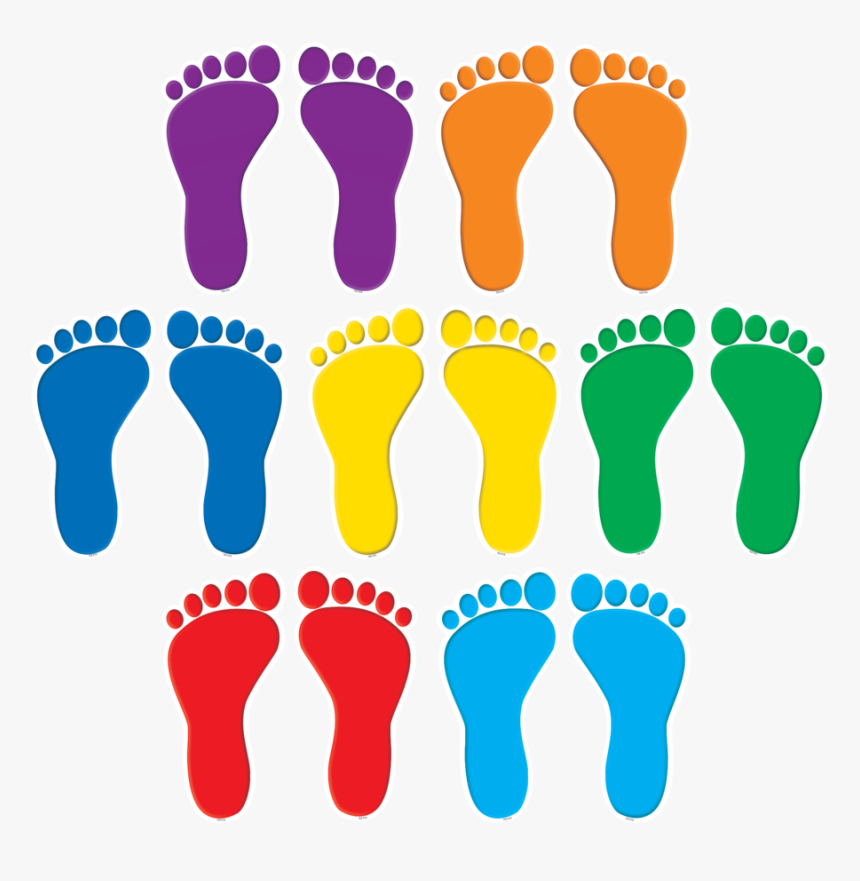 Footprints Cut Out - Colourful Footsteps, HD Png Download, Free Download