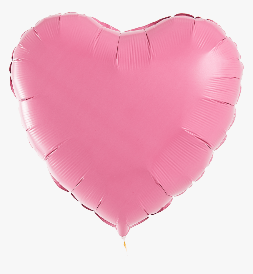 A Photograph Of Rose Pink Satin Foil Heart Balloon - Pink Heart Foil Balloons, HD Png Download, Free Download