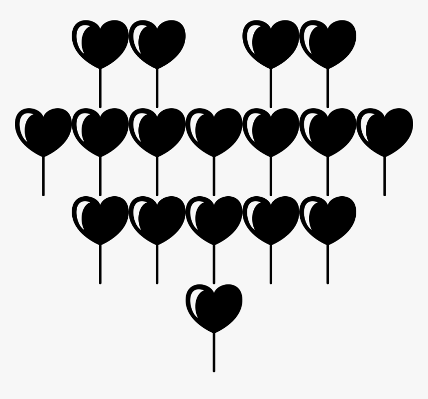 Attractive Heart Balloon Of Multiple Hearts Balloons - Coração Varios, HD Png Download, Free Download