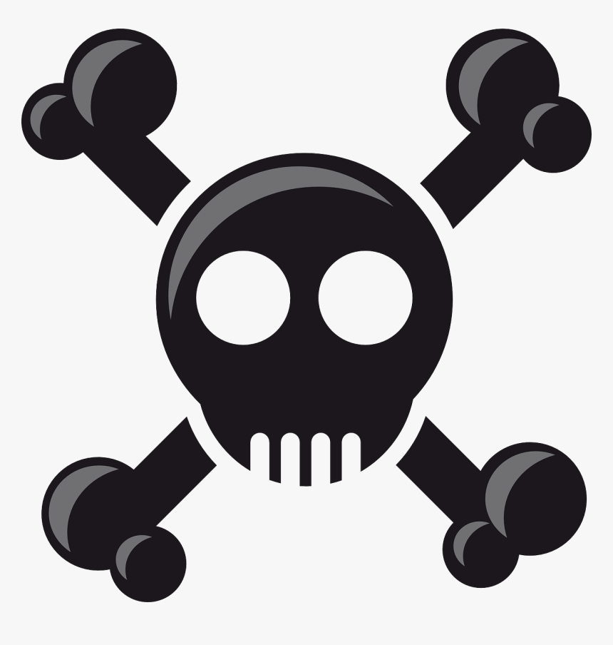 Skull Clip Arts - Black And White A Skull Cartoon, HD Png Download, Free Download