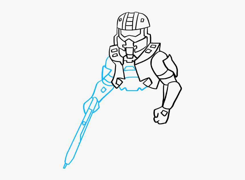 How To Draw Master Chief From Halo - Cartoon, HD Png Download, Free Download