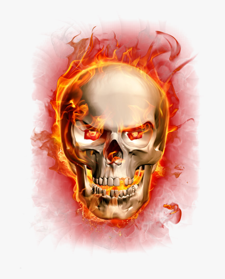 Flame Fire Combustion - Flaming Skull Transparent Background, HD Png Download, Free Download