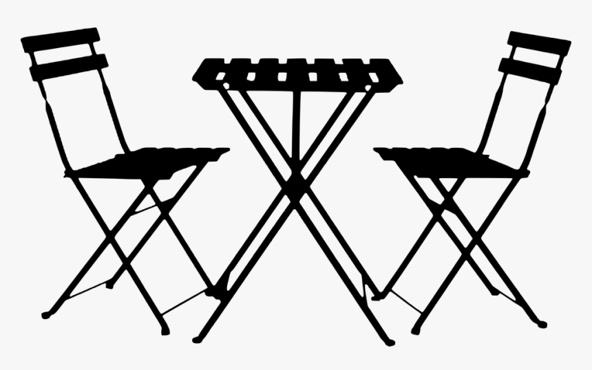 Silhouette, Table, Chairs, Summer, Restaurant - Patio Table Png, Transparent Png, Free Download