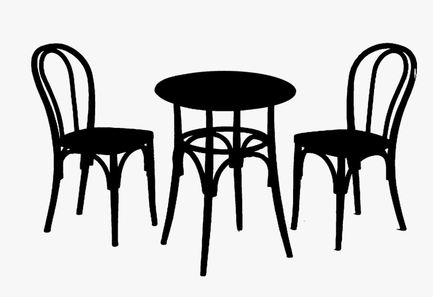 Transparent Table Silhouette Png - Cafe Table And Chairs Png, Png Download, Free Download