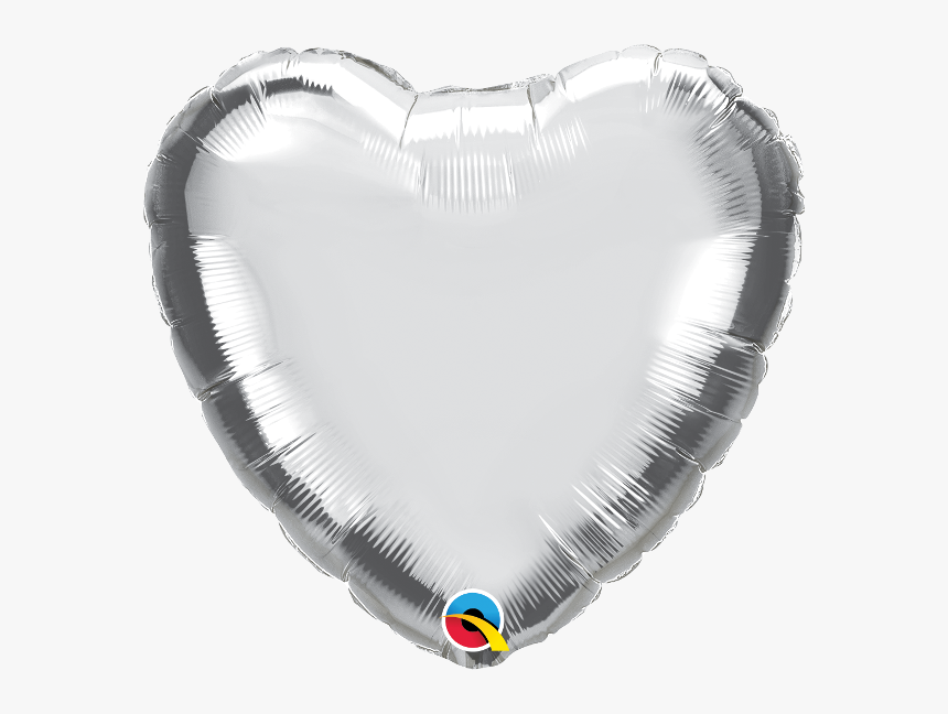 Silver Heart Shaped 18" - Balloon, HD Png Download, Free Download