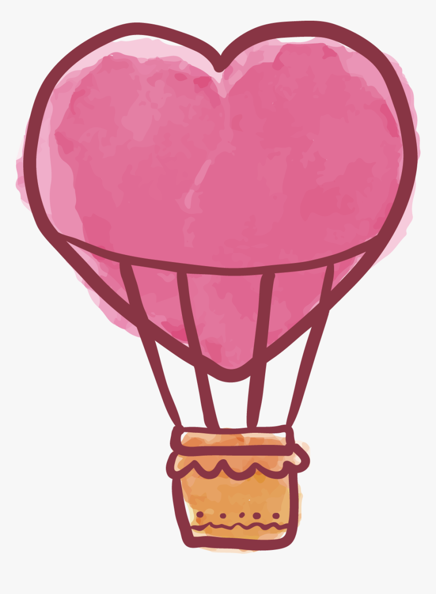 Clip Art Heart Hot Air Balloon - سر السعاده ان تشعر ان الله راض عنك, HD Png Download, Free Download