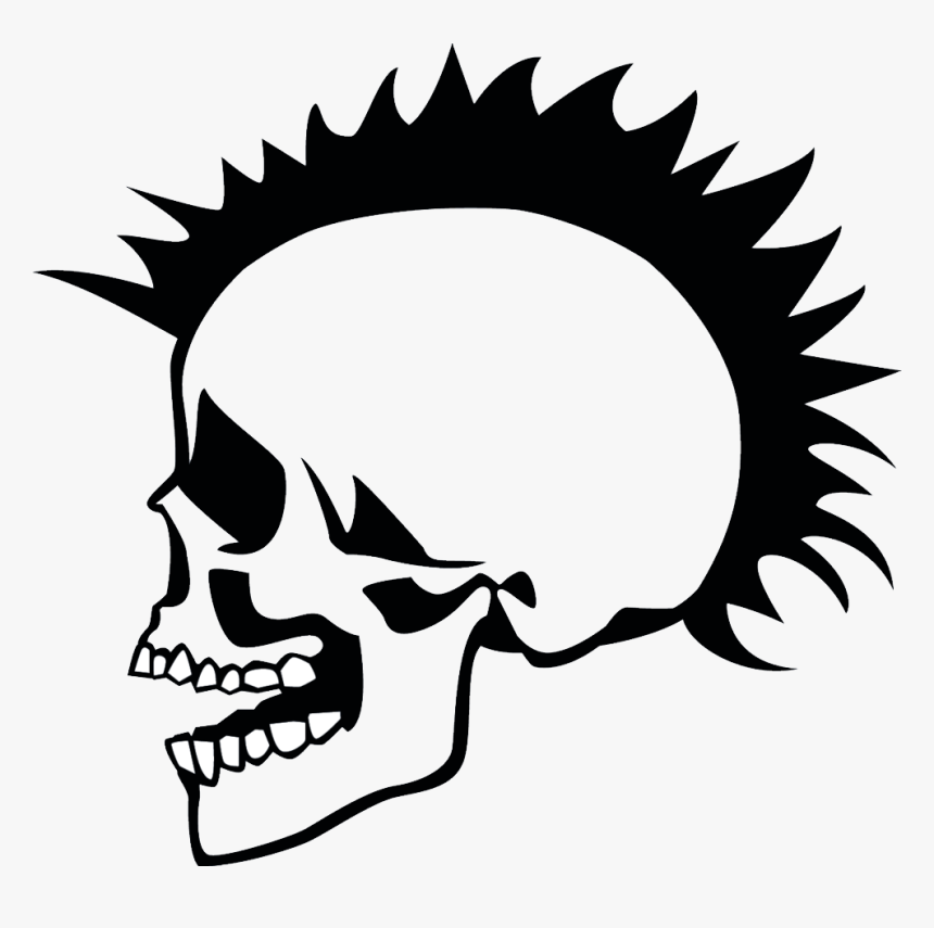 Punk Hair Skull Png - Punk Skull Png, Transparent Png, Free Download