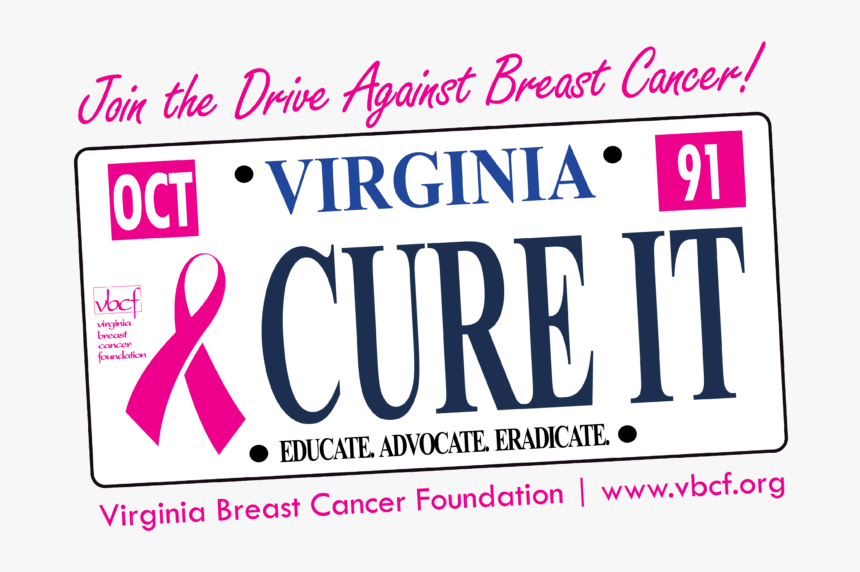 Virginia Breast Cancer License Plate, HD Png Download, Free Download