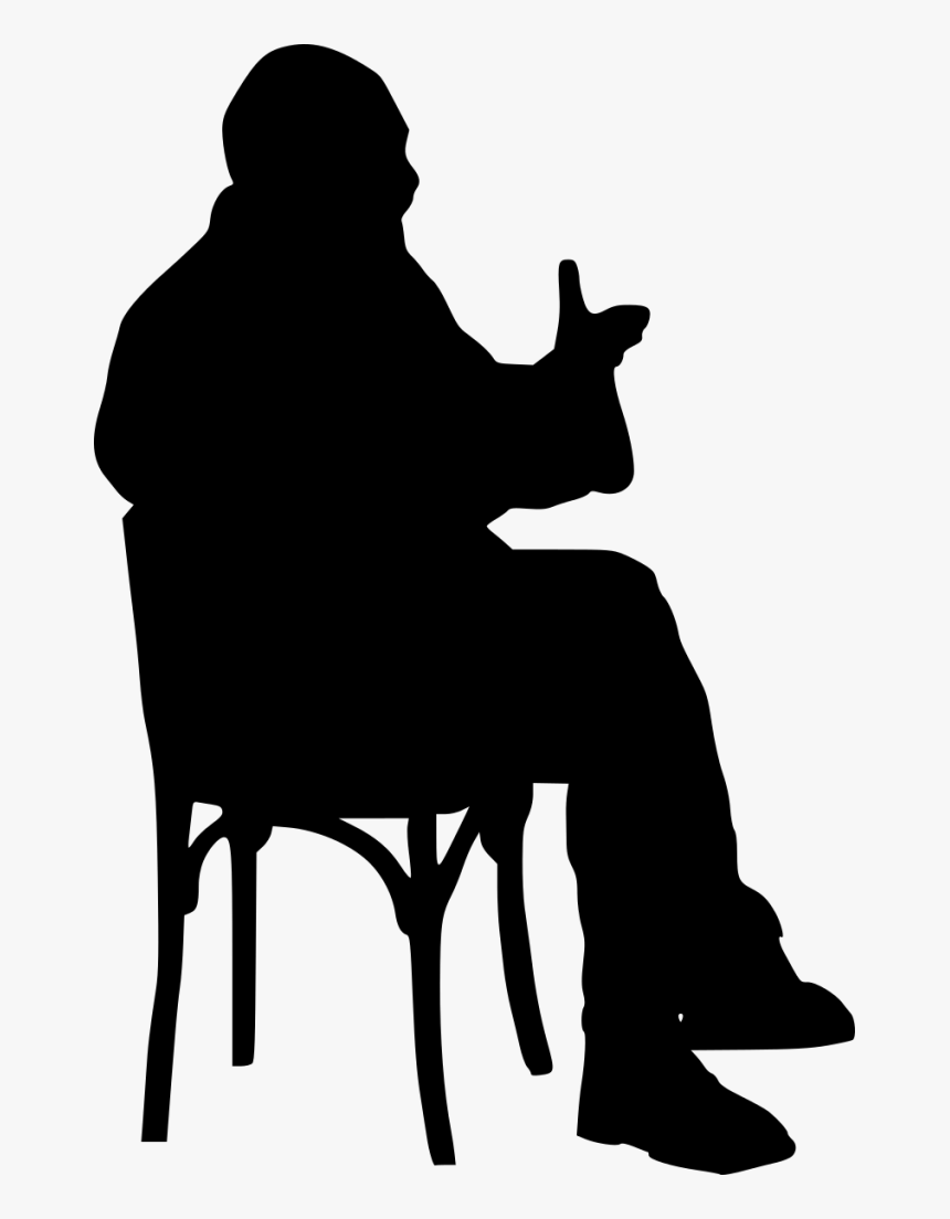 Black Silhouette Png Sitting, Transparent Png, Free Download