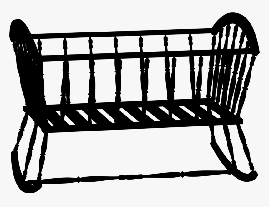 Cradle Silhouette - Cradle Clipart Black And White, HD Png Download, Free Download