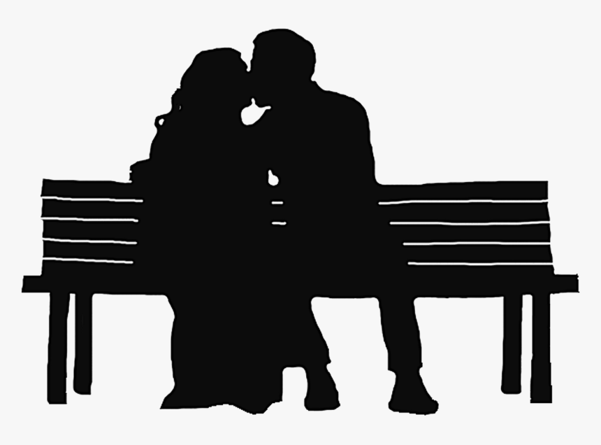 Similiar Sitting On Bench - Couple On Bench Silhouette, HD Png Download, Free Download