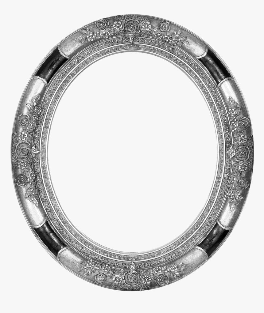 Frame Oval Pewter Decorative Png Image - Silver Oval Frame Png, Transparent Png, Free Download